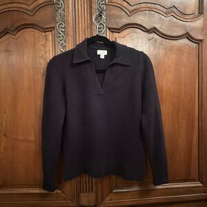 J. Crew Women's Deep Purple V-Neck Sweater